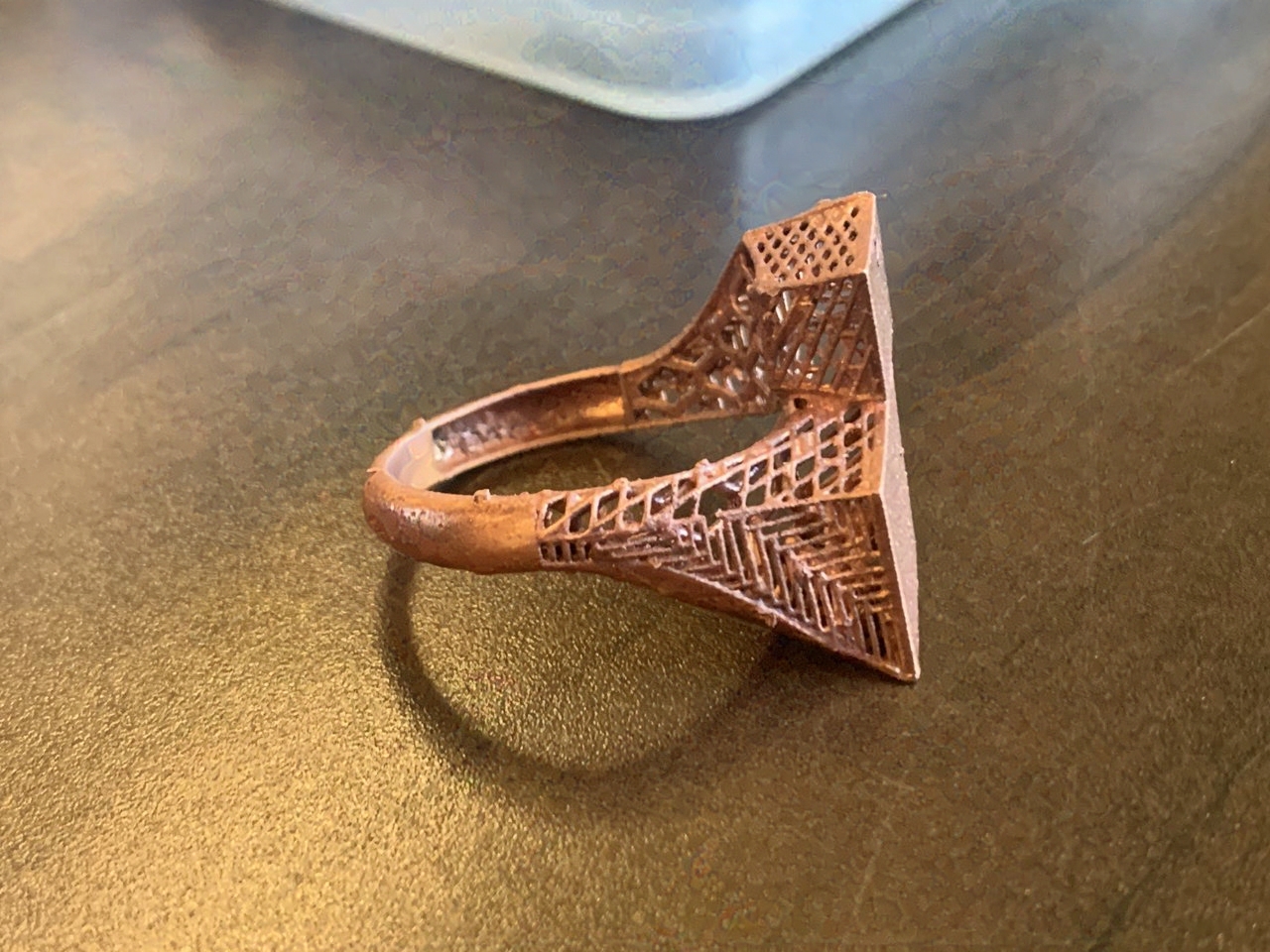 Copper electroplated ring