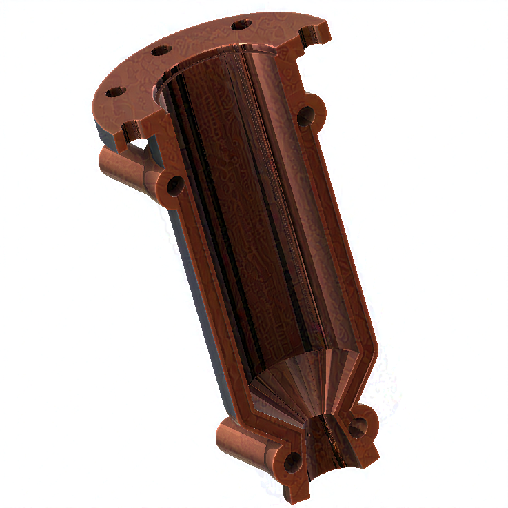 Mk2 regeneratively cooled rocket chamber render