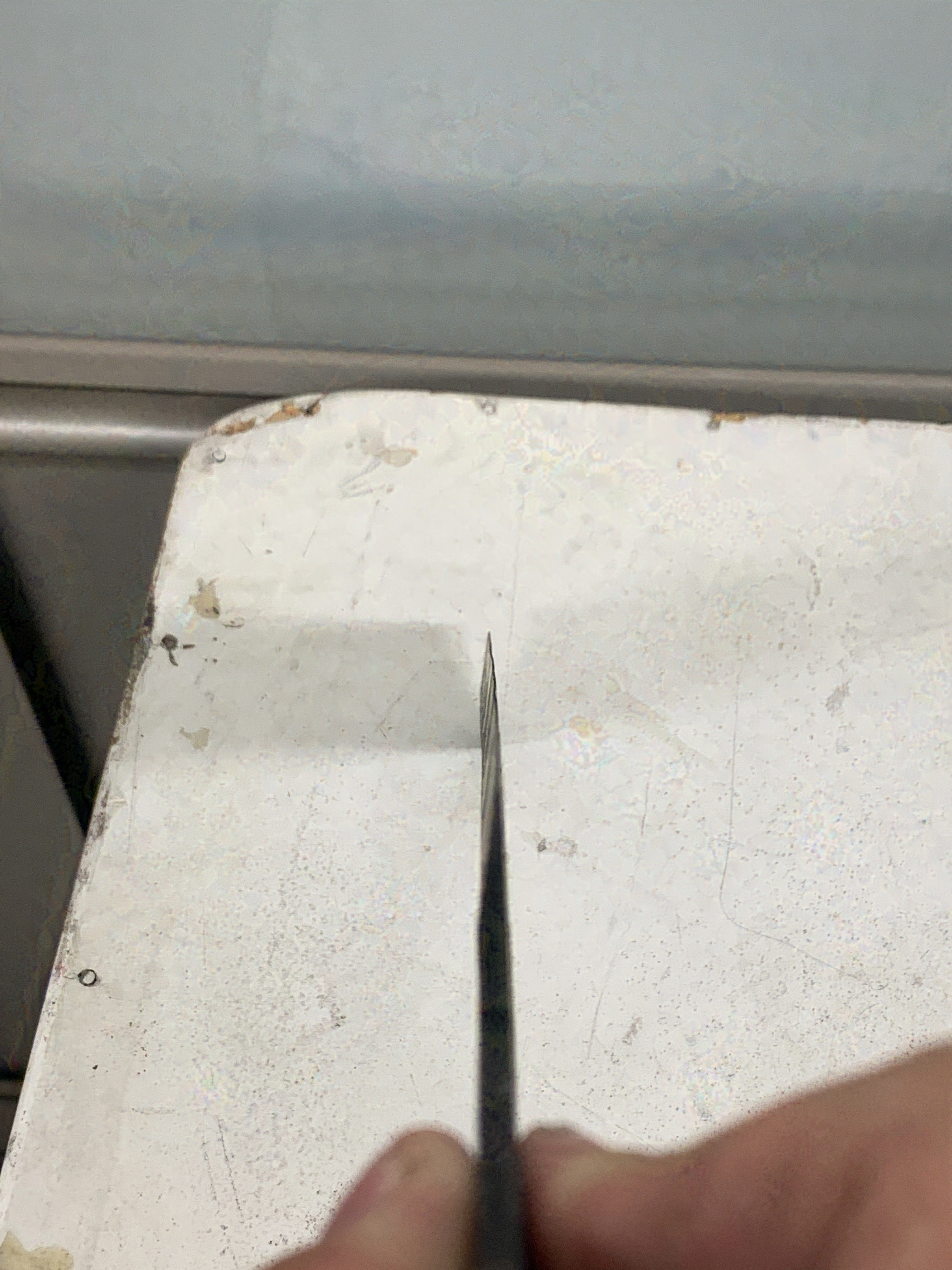 Takobiki blade edge profile after heat treatment