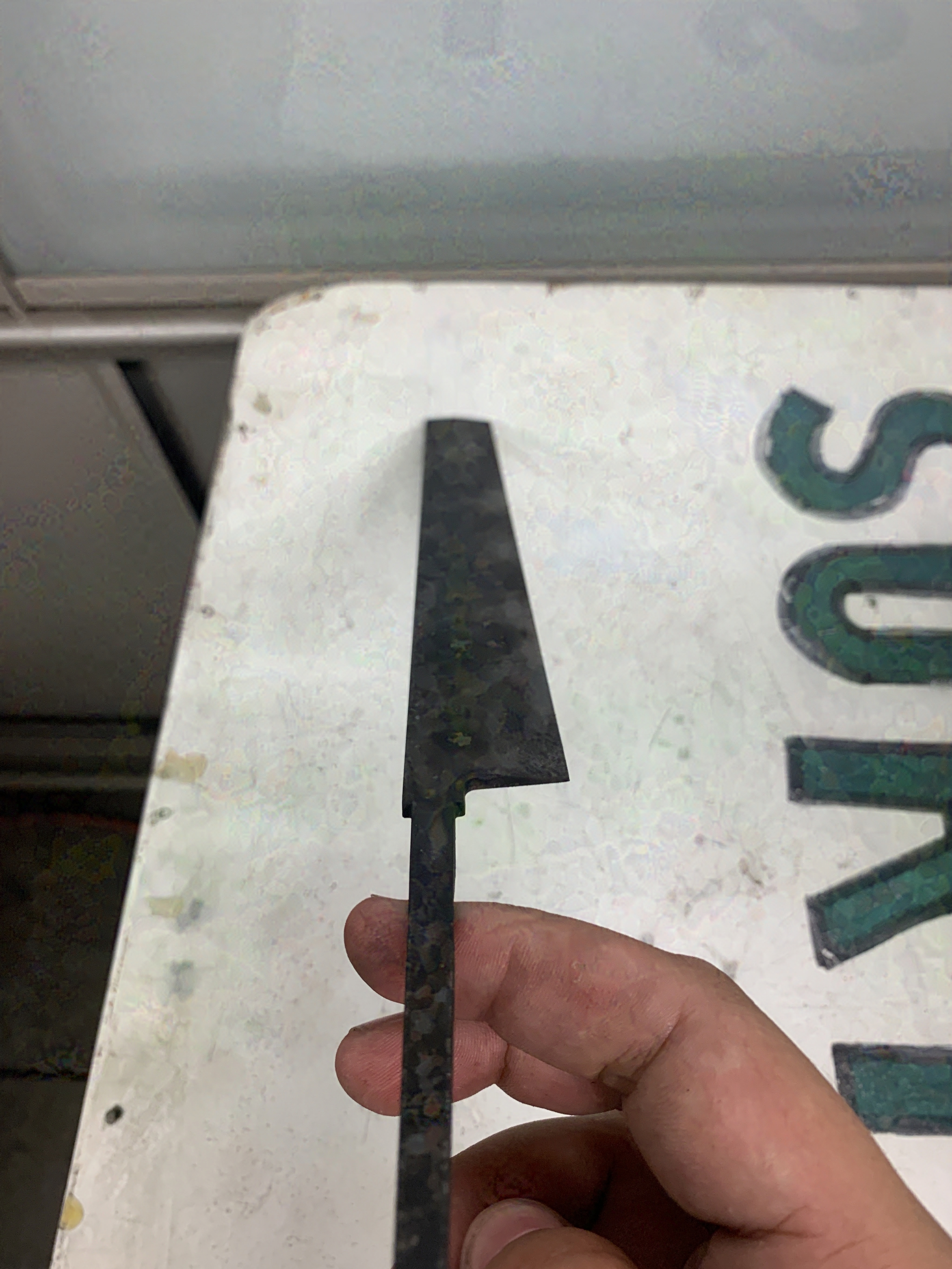 Takobiki blade flat side after heat treatment