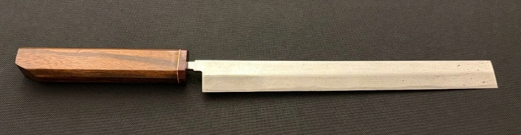 Finished takobiki sushi knife full view knife